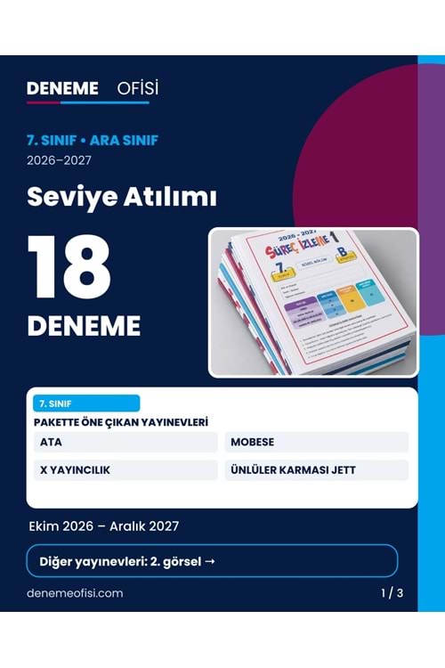 Seviye Atılımı 18'li 7. Sınıf Deneme Paketi – Seçenek 5 (2026–2027)