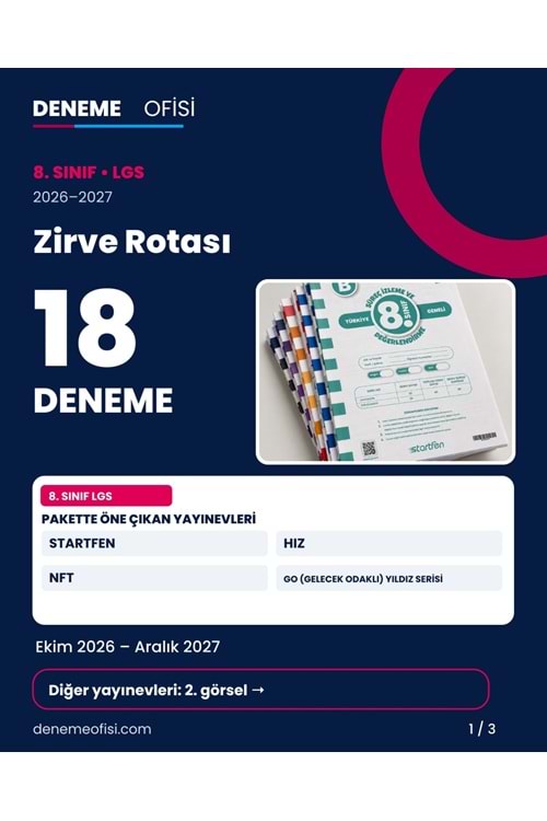 Zirve Rotası 18'li 8. Sınıf LGS Deneme Paketi – Seçenek 7 (2026–2027)