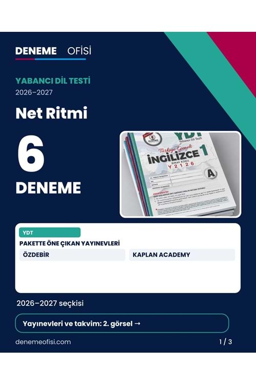 Net Ritmi 6'lı YDT Deneme Paketi – Seçenek 3 (2026–2027)