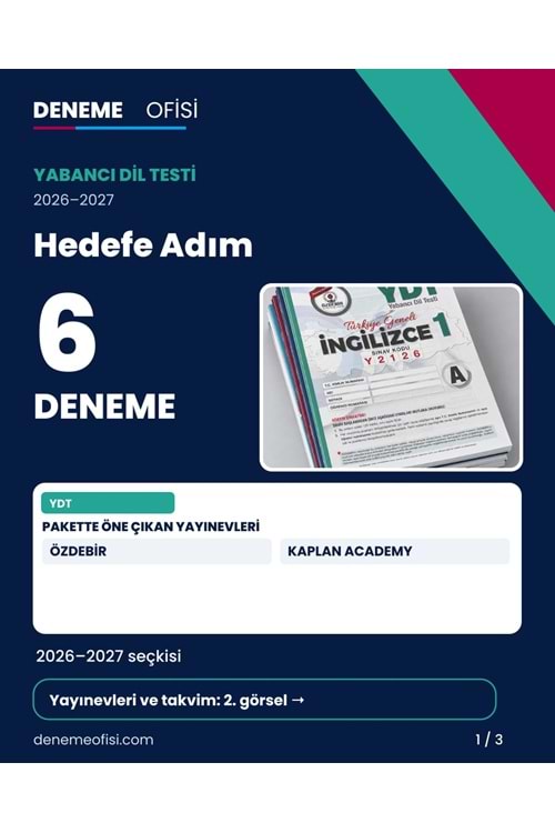 Hedefe Adım 6'lı YDT Deneme Paketi – Seçenek 4 (2026–2027)