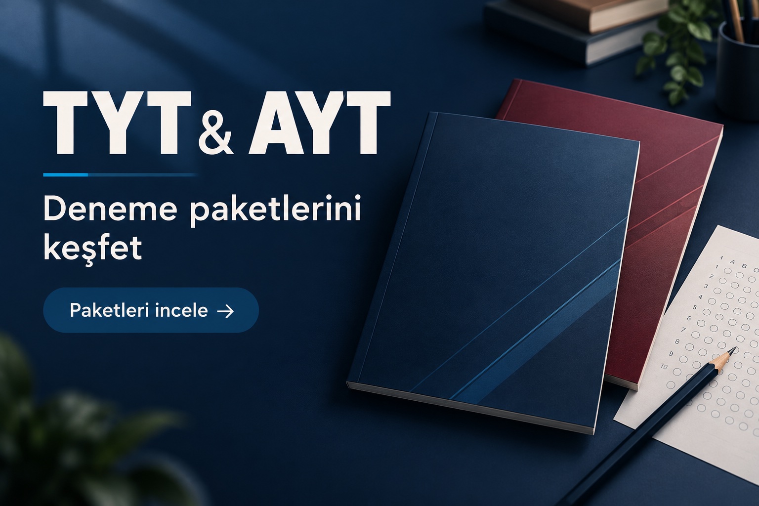 TYT ve AYT deneme paketlerini keşfet. Paketleri incele.